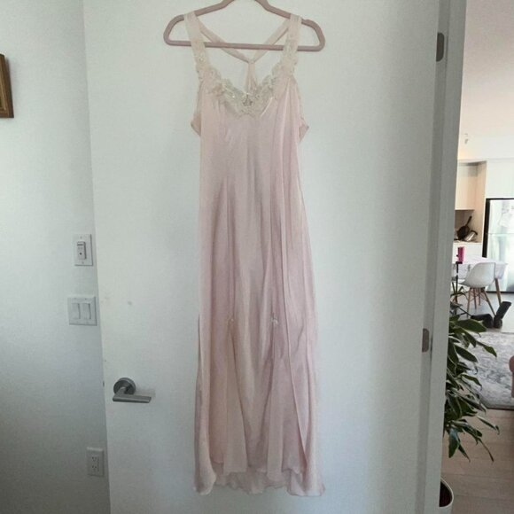 Baby Pink Satin Slip Dress - Picture 2 of 4